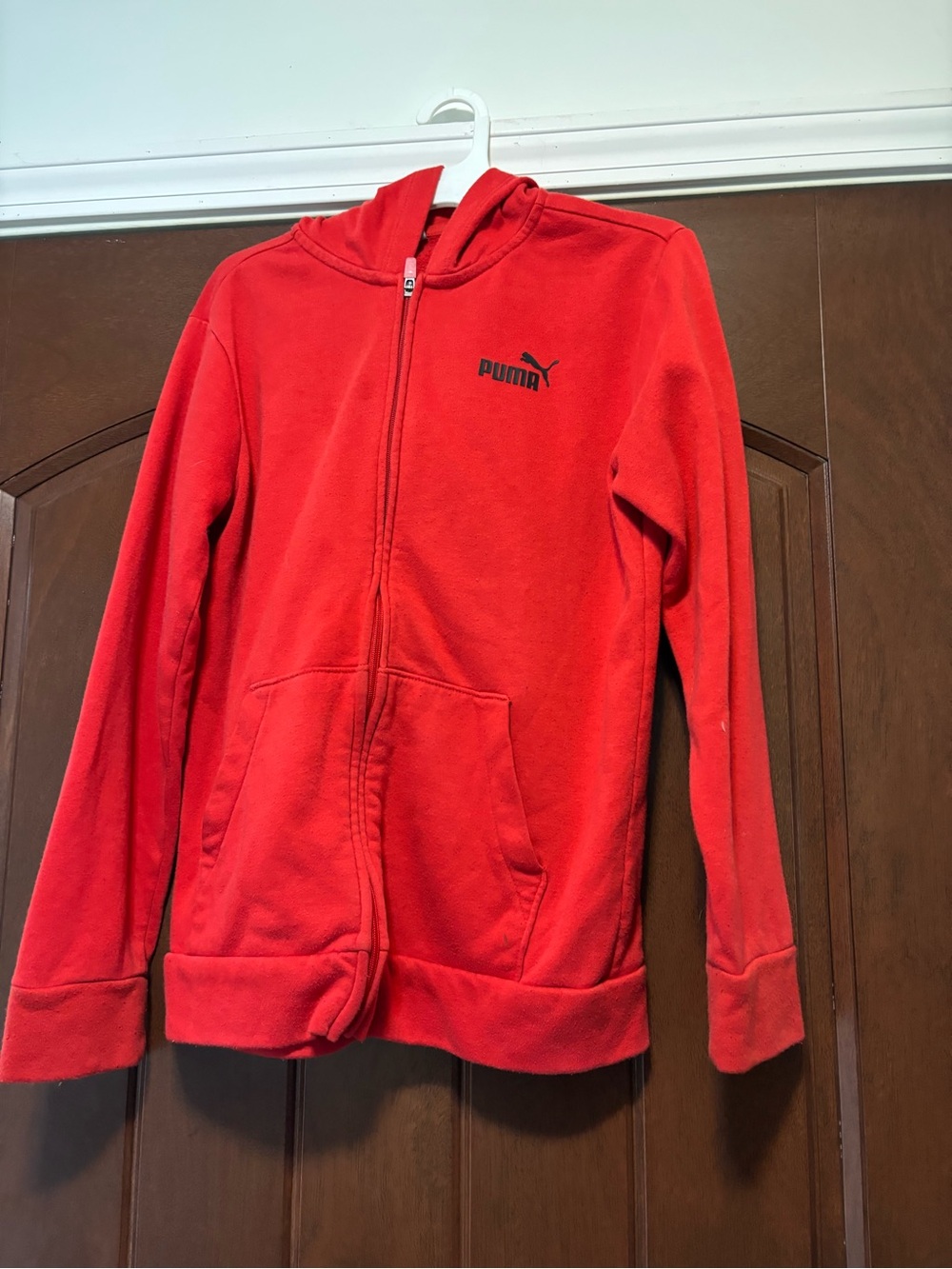 Puma Red Kids Full-Zip Hooded Sweatshirt